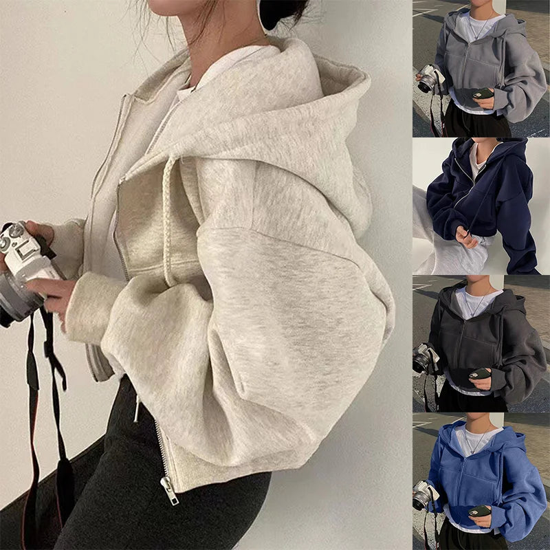 Blusa de moletom feminina azul marinho