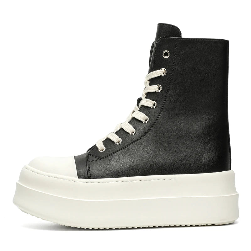 Marca Preto Cano Alto Sapatos Masculinos e Femininos