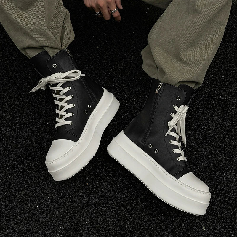 Marca Preto Cano Alto Sapatos Masculinos e Femininos