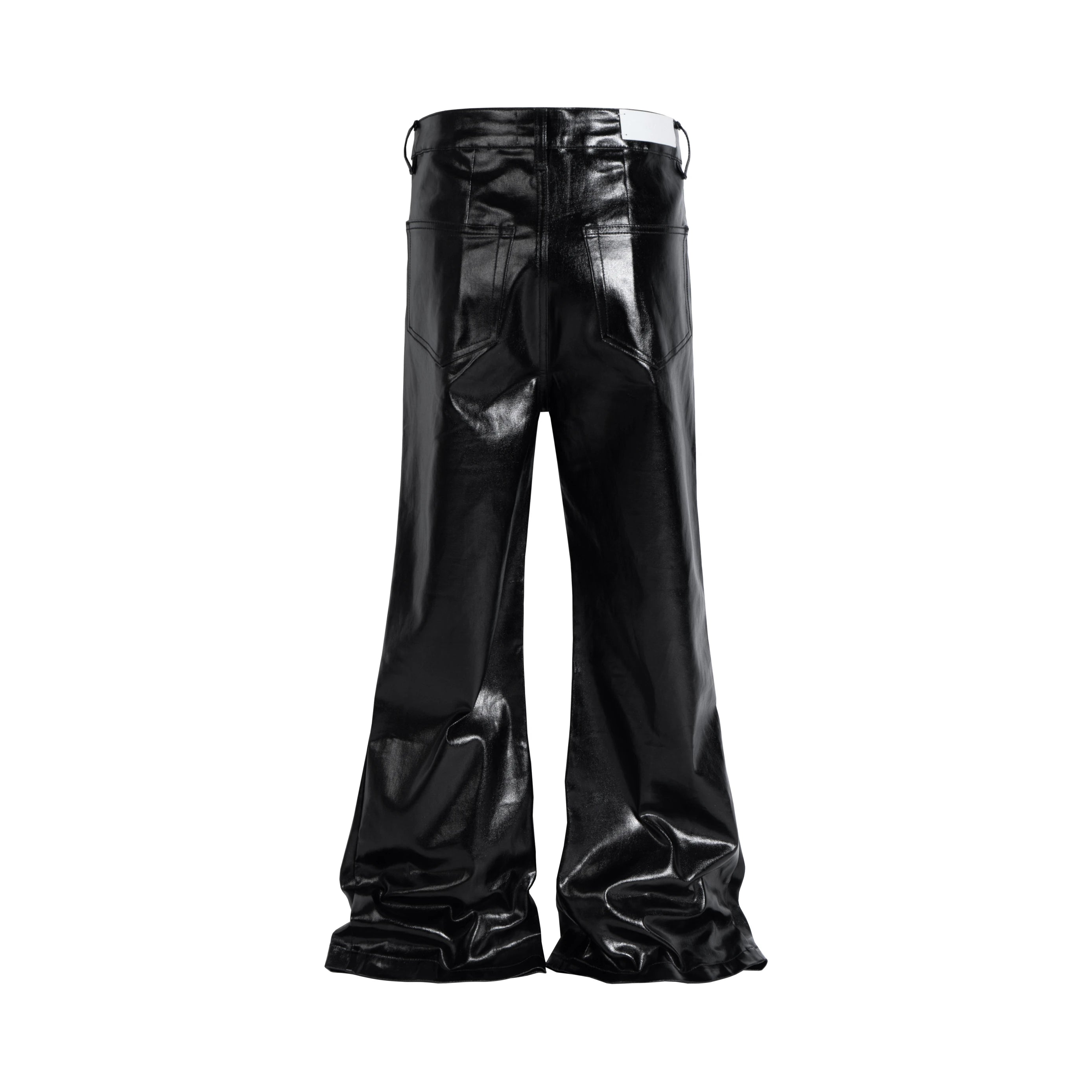 Calça de ganga para homem estilo hip hop punk, revestida e brilhante