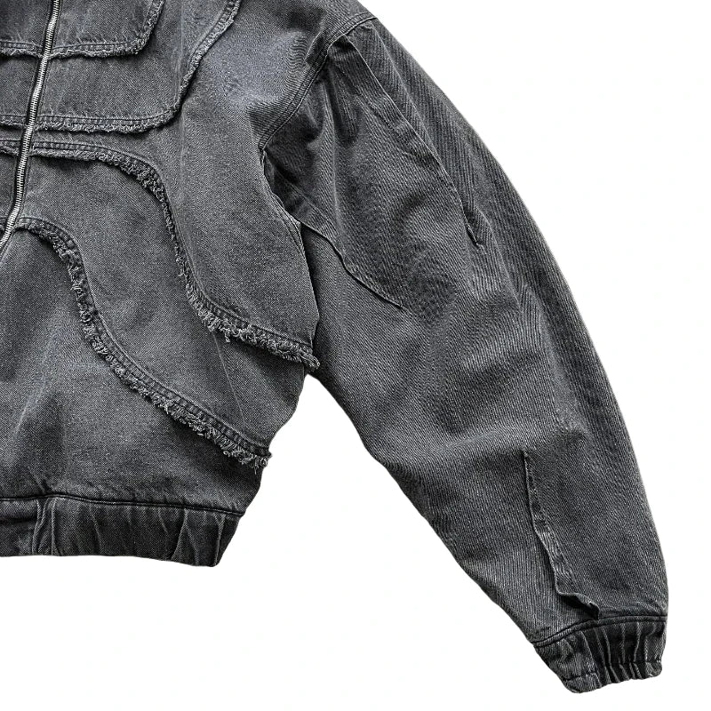 Blusão de ganga estilo ninja Y2K