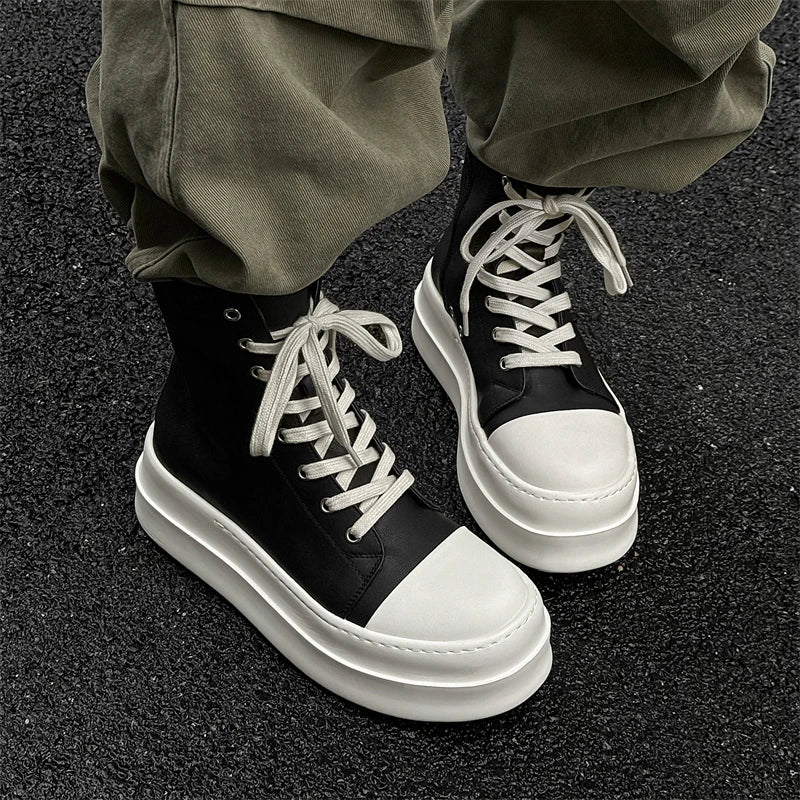 Marca Preto Cano Alto Sapatos Masculinos e Femininos