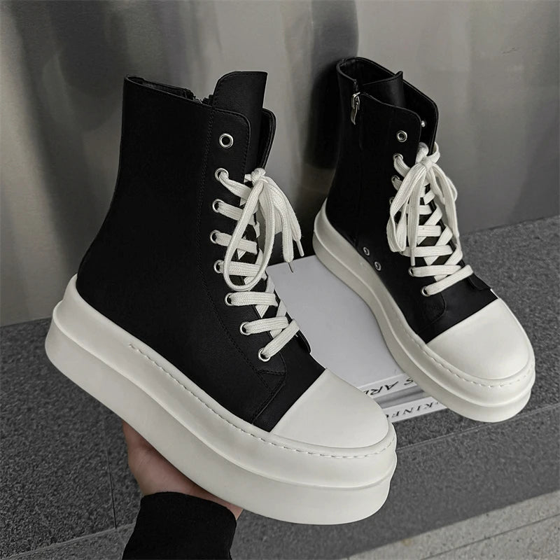 Marca Preto Cano Alto Sapatos Masculinos e Femininos