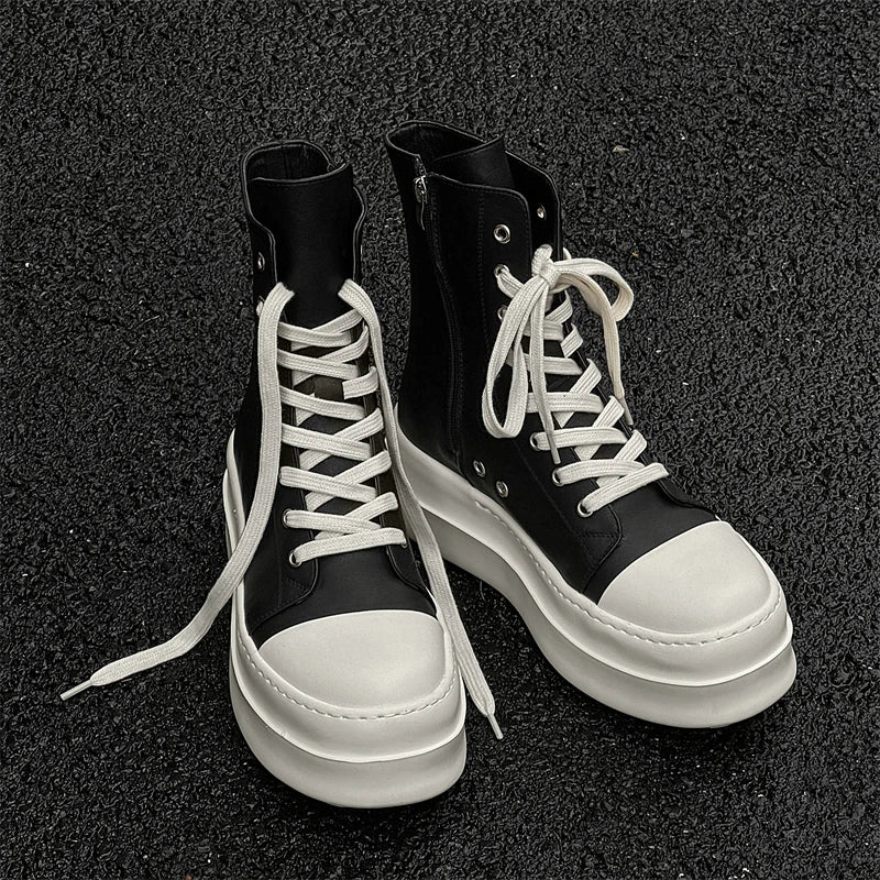 Marca Preto Cano Alto Sapatos Masculinos e Femininos